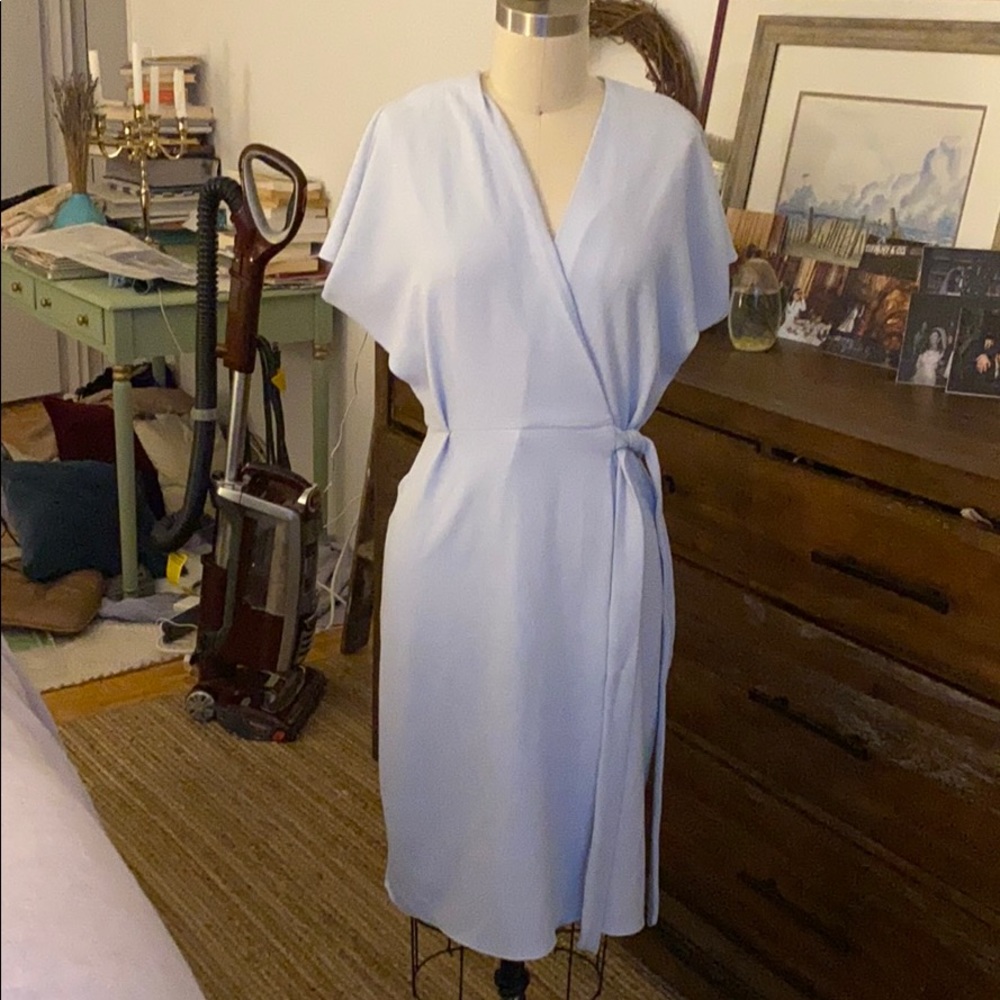 Topshop Powder blue wrap dress